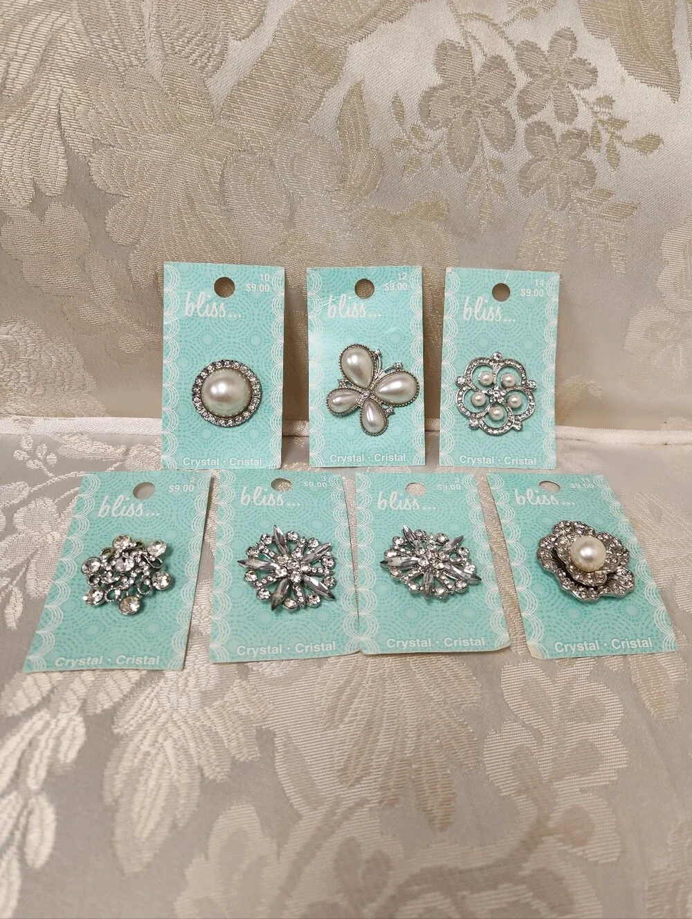 Crystal Buttons LOT of 7 NWT Bliss...